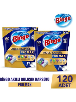 Bingo Akıllı Kapsül Pro Max Bulaşık Makinesi Deterjanı Tableti 120 Adet