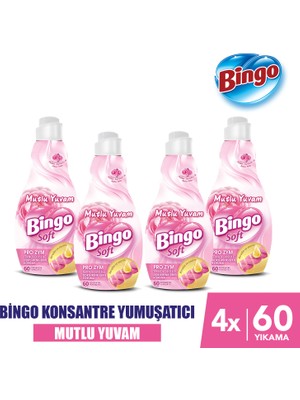 Bingo Soft Konsantre Çamaşır Yumuşatıcısı Mutlu Yuvam 1440 ml X 4 Adet