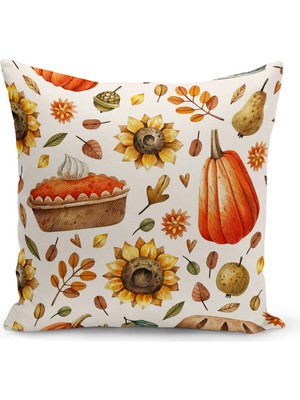 Bertille Home Sonbahar Serisi Çift Tarafı Dijital Baskılı Kırlent Kılıfı (Halloween Autumn Cushion Cover)