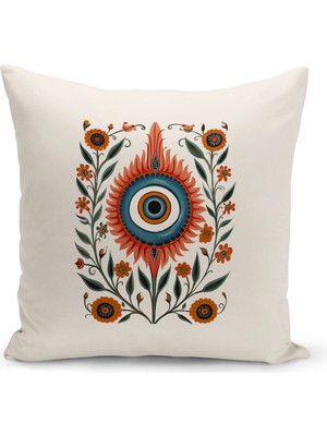 Bertille Home Nazar Serisi Çift Tarafı Dijital Baskılı Kırlent Kılıfı (Evil Eye Cushion Cover)