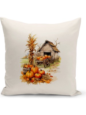 Bertille Home Sonbahar Serisi Çift Tarafı Dijital Baskılı Kırlent Kılıfı (Halloween Autumn Cushion Cover)