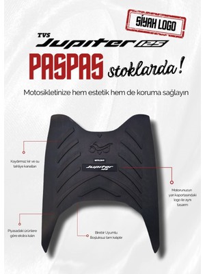 Motolinas Tvs Jupiter 125CC Kaymaz Taban Paspas Siyah Detaylı
