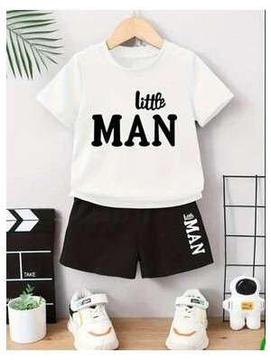 Afternoon Kids Erkek Çocuk ''little Man'' Baskılı Tişört-Şort Takımı