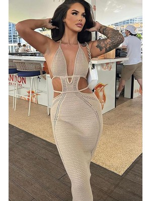 BMD Örgü Halter Yaka Elbise