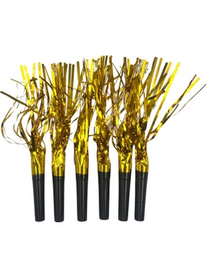 Kidspartim Gold Püsküllü Siyah Kaynana Dili 6 Adet