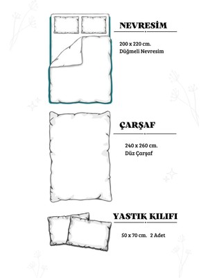PEŞTEMAL DÜNYASI Pamuk Satençift Kişilik Nevresim Takımı