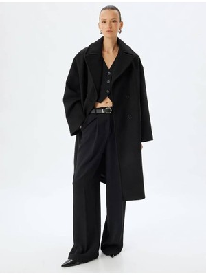 Koton 5WAK00016EW Koton Kadın Kaban Siyah