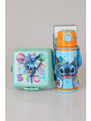 Stitch Lisanslı Stıtch 500 ml Çelik Matara ve Beslenme Kabı Seti