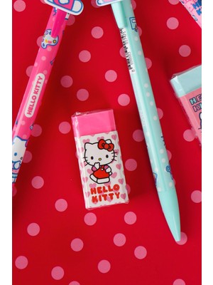 Hello Kitty Yeni Sezon Lisanslı Hello Kıtty 2d Figürlü Versatil Uçlu Kalem 0.7 mm ve Silgi Seti