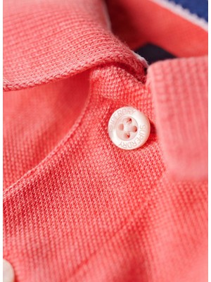 Superdry Düz Pembe Erkek Polo T-Shirt M1110345A2DB_VINT Destroy Polo