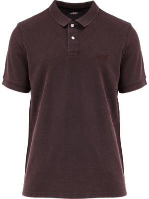 Superdry Düz Kahve Erkek Polo T-Shirt M1110345A9XF_VINT Destroy Polo