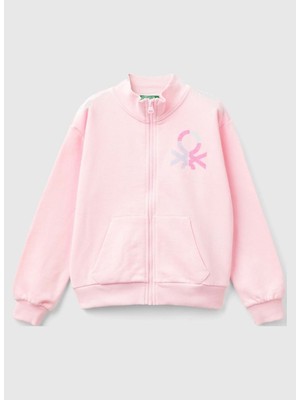 Benetton Baskılı Kadın Açık Pembe Sweatshırt 3J68C503Y 0g0