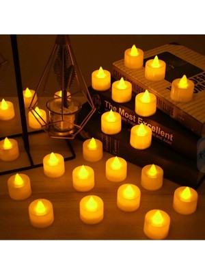 Store LED Işıklı Mum 24'lü Set