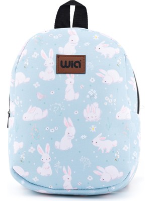 Wia Eğlenceli Baskı Tek Bölmeli Mavi Kreş Çanta