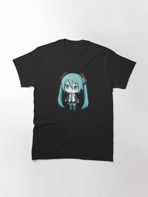 Zoka Wear Bol Kalıp Hatsune Miku Chibi Tasarım Baskılı T-Shirt