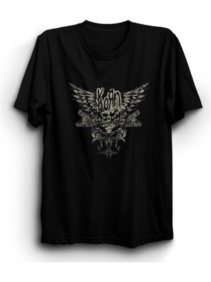 Zoka Wear Unisex Bol Kalıp Korn, Rock, Metal Grup Tişörtü