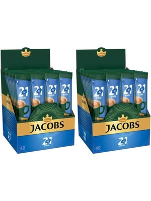 Jacobs 2'si 1 Arada Karışım Kahve 80 Adet (40'lı Kutu x 2 )