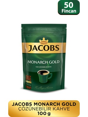 Jacobs Monarch Gold 100 gr Granül Kahve – Yumuşak İçimli Arabica, Espresso ve Filtre Kahve İçin Uygun