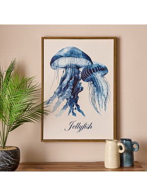 Evidea Evidea Deco Jellyfish Tablo - Mavi - 50X70 cm