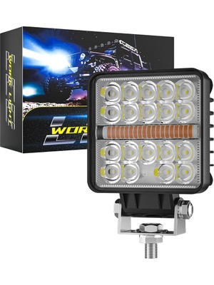 Dekohop Off Road Çakarlı Drl Gündüz LED Kare Çalışma Lambası Traktör Tekne Tır Kamyon Atv Spot Sis Farı