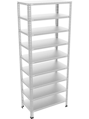 Çelik Raf Burada ® 43x75x200 9 Katlı Çelik Raf Galvaniz Raf Arşiv Rafı Depo Rafı Kiler Rafı Dx51 Kalite