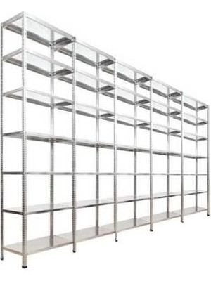 Çelik Raf Burada ® 43x375x250 7 Katlı 5 Li Bitişik Çelik Raf Galvaniz Raf Arşiv Rafı Depo Rafı Kiler Rafı Dx51 Kalite