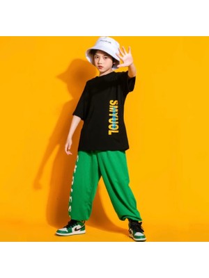 Kids Face Özel Tasarım Smyoul Baskılı Sokak Modası Hip Hop Salaş Kısa Kollu Yazlık Erkek Çocuk Eşofman Takımı