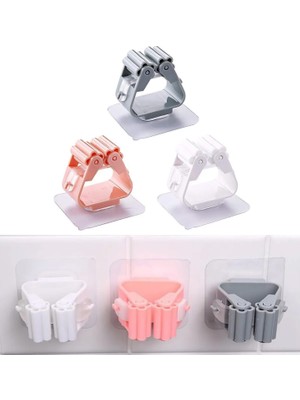 Microcase Yapışkanlı Plastik Mop Tutucu Pratik Organizer Vileda Temizlik Fırçası Süpürge Tutucusu AL4455