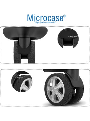 Microcase Silikon Aşınmaya Dayanıklı Ses Önleyici Bavul Tekerlek Kılıfı Tırtıklı KALIP-AL4549 8 Adet Siyah