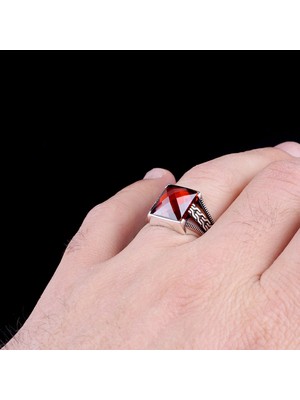 Takı925 Zirkon Taşlı 925 Ayar Gümüş Erkek Yüzük