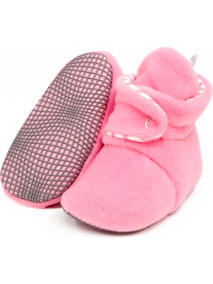 Ella Bonna Polar Bebek Pandufu, Kaydırmaz Taban, Organik Pamuk Astarlı, İlk Adım Ev Patiği, Pembe