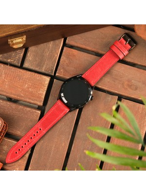 Vagave Huawei Watch Deri Kordon GT4 Gt 2 3 4 5 Pro Ultimate Elite Watch 4 GT 2 Gt2 E Gt2e Gt2pro Se 2e Gt3 Pro Gt3pro Watch GT 5 Pro Huawei Watch 4 Buds Deri Kordon Hakiki Deri Kayış Kırmızı