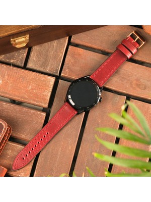 Vagave Huawei Watch Deri Kordon Watch GT 5 Pro GT4 Gt 2 3 4 Pro 46mm Ultimate Elite Watch 4 GT 2 Gt2 E Gt2e Gt2pro Se 2e Gt3 Pro Gt3pro Huawei Watch 4 Buds Deri Kordon Hakiki Deri Kayış Bordo