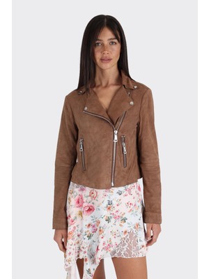 Elle Vizon Deri Kadın Ceket