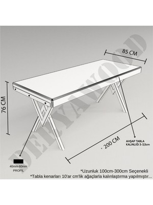 Deryawood Doğal Ahşap Yemek MASASI-100-200