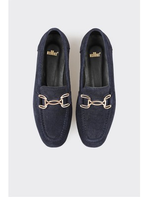 Elle Shoes Elle Shoes Lacivert Deri Kadın Loafer