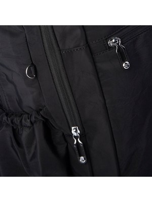 Nas Bag Unisex Büyük Boy Su Geçirmez (Waterproof) Hafif Sırt Çantası Çok Gözlü Siyah