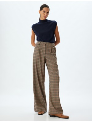 Koton Palazzo Pantolon Yüksek Bel Cepli Pile Detaylı