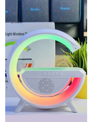 Gilli Store Akilli Gece Lambasi Speaker Bluetooth Hoparlor Kablosuz Şarj Rgb Masa Lambasi Yatak Odasi Dekor