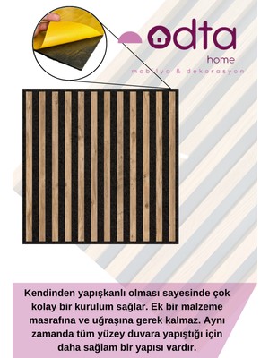 Odta 36X245CM Mdf Akustik Ahşap Duvar Paneli, Ek Silikon ve Vidalı  Atlantik Çam Rengi, Yalıtım Destekli