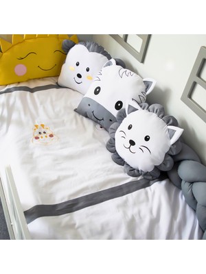 Kista Baby Montessori Bebek Uyku Seti Örgü Yan Korumalı Uyku Seti 90x190 100x200 Animals