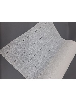 Başak Ev Tekstili Pvc Küpür Dantel Raf ve Dolap Örtüsü Runner   Beyaz