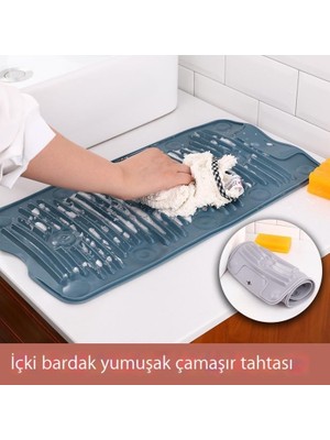 Juanli Ev Katlanabilir Silikon Yıkama Tahtası Banyo Yazılımı Çok Fonksiyonlu Vantuz Kaymaz Yıkama Tahtası Eserdir Yıkama Tahtası (Yurt Dışından)