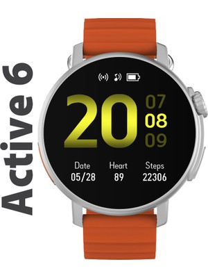 Logia Active6 Akıllı Saat Yuvarlak Alüminyum Kasa Spor
