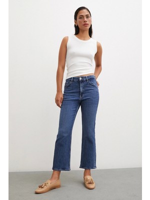 Never More  Yüksek Bel Regular Fit Jean Mavi