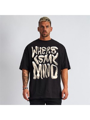 Swozz Oversize Unisex Pamuklu Where Is My Mind Baskılı T-Shirt