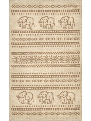 Evidea Soft Elephant 2'li Banyo Paspası - Kahverengi - 60X100 cm + 50X60 cm