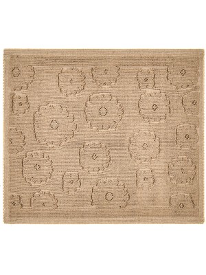 Evidea Soft Fiore 2'li Banyo Paspası - Bej - 60X100 cm + 50X60 cm