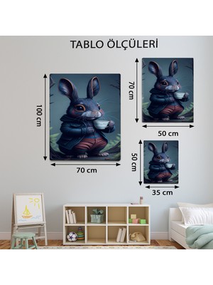 Mervolia Hayvan Temalı  Garip Tavşan Tablo TBL458