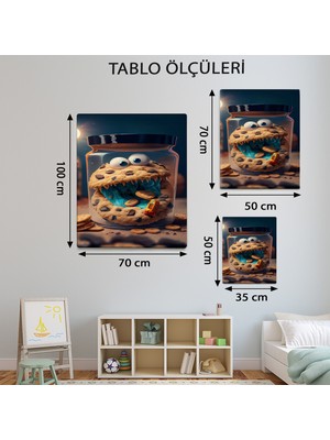 Mervolia Modern Temalı  Canavar Kurabiye Tablo TBL507